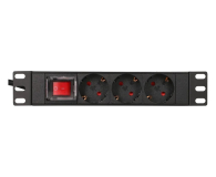 ExtraLink 10" 1U 3 Socket EU Type Power PDU Listwa zasilająca - 1545144 - zdjęcie 2